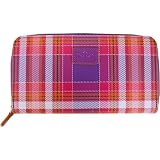 Cherry Plum Tartan Colors Baekgaard Leather Brights Vivid Vibrant chic Genuine leather hold everything wallet
