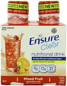Ensure Clear Nutrition Beverage, Mixed Fruit, 10-Ounce, 4 Count (Pack of 3)