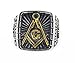 Mason Signet Ring - 14k Plated Stainless Steel Freemason Ring / Masonic Rings. Freemason's Jewelry for Free Masonry Member. Free Masons Masonary Ring w/ Masonic symbol
