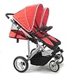 Stroll-Air DUO 4 Wheel Double Twin Baby Stroller Red