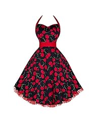 Belted Vintage Cotton/Tulle Halter  Dress