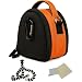 ORANGE GRAY Mini Slim Compact Protective Travel Digital Camera Carrying Case with Accessory Compartment For Nikon Coolpix AW100 / L24 / L26 / P300 / P310 / S100 / S1100pj / S1200pj / S2500 / S30 Point And Shoot Digital Camera + Includes a Universal Anti-Glare Screen Protector Guard + Includes 6 Inch Mini Tripod