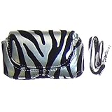 Black & Silver Zebra Phone Carrying Case Pouch for Motorola Barrage V860/ B ....
