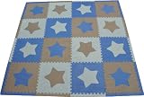 Tadpoles 16 Sq Ft Stars Playmat Set, Blue/Grey