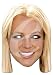 Britney Spears Prominentenmaske, Papp Maske, aus hochwertigem Glanzkarton mit Augenlöchern, Gummiband - Grösse ca. 30x21 cm