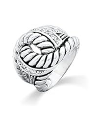 Jewelry: Braided Rope CZ Bali Ring Size 8 (Sizes 6 7 8 9 Available) - Eve's Addiction