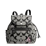 Coach Black White Signature Daisy Backpack Bag - Coach 16556BW