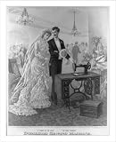 Historic Print (S): Domestic sewing machine. [bride and groom]