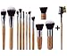 EmaxDesign Makeup Brush Set Professional 12 Pieces Bamboo Handle Premium Synthetic Kabuki Foundation Blending Blush Concealer Eye Face Liquid Powder Cream Cosmetics Brushes Tool Kit With Bag