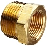 Merit Brass Lead Free Pipe Fitting, Hex Bushing, 1" NPT Male X 3/4" NPT Female