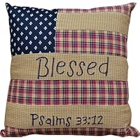 Pillow - Blessed Patriotic Patch - Americana Country Rustic Primitive