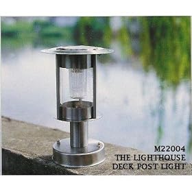 Unique Arts Lighthhouse Deck Post Light, Stainless Steel