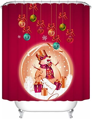 Abbott case_marry christmas (25)_100% Polyester Fabric Shower Curtain Standard Size Custom The size:48x72inch/120x180cm