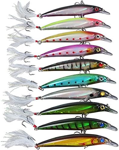 Lure Boy® Fishing Artificial Bait Fishing Lure Carp Fishing Bait Minnow Popper Fishing Diving Lures Fishing Topwater Lures Fishing Floating Lures Hooks Bait Crankbait Life-like Swimming Bass (Color a 10pcs)