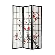 4 Panel Japanese Shoji Folding Privacy Floor Screen Room Divider Cherry Blossom
