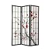 4 Panel Japanese Shoji Folding Privacy Floor Screen Room Divider Cherry Blossom
