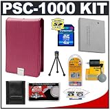 Canon PowerShot PSC-1000 Deluxe Leather Case (Pink) + NB-4L Battery + 4GB Card + Accessory Kit for SD1100 IS, SD1000, SD600, SD400 Digital Cameras