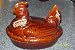 Hull Pottery Mirror Brown Drip Chicken Hen Casserole Dish