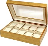 Ten Slot Watch Box (Bamboo) (3.25H x 12W x 8D)