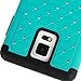 Galaxy Note 4 Case, Style4U Galaxy Note 4 Studded Rhinestone Crystal Bling Hybrid Armor Case Cover for Samsung Galaxy Note 4 with 1 HD Screen Protector and 1 Stylus [Teal/Black]