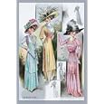 Buyenlarge - Le Bon Ton: A Trio in Pastels and Hats 12x18 Giclee on canvas