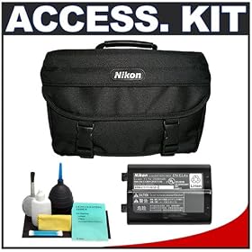 Nikon Deluxe Digital SLR Accessory Kit for D3x, D3, D2x & D2xS with Nikon SLR System Case + EN-EL4a Battery + 6-Piece Cleaning Kit