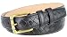 Brass Buckle Diamond Pattern Genuine Leather Dress Belt 1 1/8
