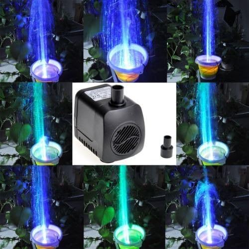 LED Light Submersible Water Pump Aquarium KOI Fish Pond Fountain Sump EU Plug