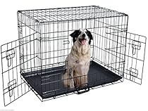 ALEKO 24 Inch 2 Doors Folding Suitcase Dog Cat Crate Cage Kennel With ABS Tray
