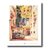 Old Italian Restaurant Flower Contemporary Home Decor Wall Picture Art Print