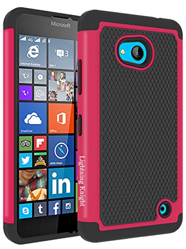 Lumia 640 Case, LK Lumia 640 Case [Drop Protection] Hybrid Dual Layer Armor Defender Protective Case Cover for Microsoft Lumia 640 (Hot Pink)