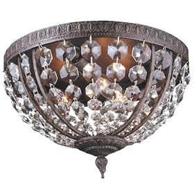 World Imports Lighting 2606-06 Bijoux 3-Light Crystals Flush Mount Fixture, Flemish by World Imports