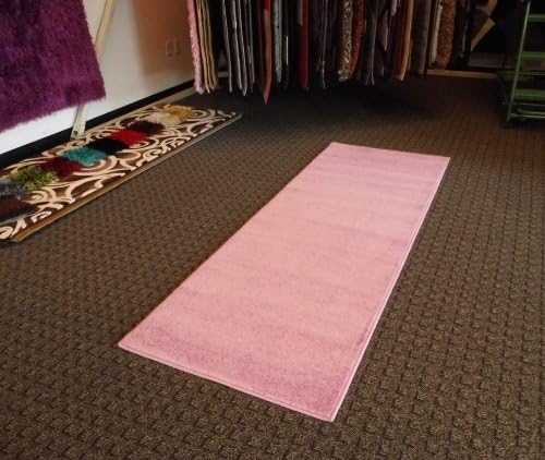 Solid Pink Runner Rug 2 Feet 7 Inch X 7 Feet 3 Inch
