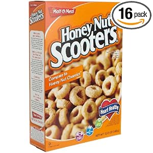 Malt-O-Meal Cereal, Honey Nut Scooters, 12-Ounce Boxes (Pack of 16) by Malt-o-meal