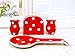 New Viva Collection, Polka Dot Hand Painted Ceramic Table Top Set, 84225/28**YOUR CHOICE OF COLOR** by ACK (RED)