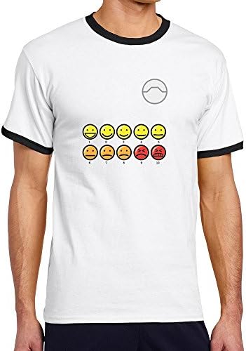MULTY Men's Pain Scale 1-10 Chart, Contrast Color T-shirt Black X-Large