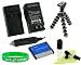 Young Micro 4n1 NP-40 1250mAh Li-Ion Battery / 2n1 AC DC Wall and Car Charger / LCD Cleaner Kit / Flexible Tripod for Casio Exilim EX-FC100 9 MP Digital Camera