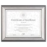 DAX Photo Frame Easel Back Desk/Wall Wood 8-1/2 X 11 Charcoal/Nickel-Tone W ....