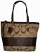Coach Purse Handbag Signature Stripe Khaki Mahogany 42618