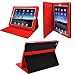 Ionic 2-Tone Designer Leather Case Cover with stand and Sleep/Wakeup support for Apple iPad 2, iPad 3, iPad 4, iPad 2nd, iPad 3rd, iPad 4th Generation AT&T Verizon 4G LTE (Black/Red). Automatically Wakes and Puts iPad 3 to sleep. Ships with Screen Protector.