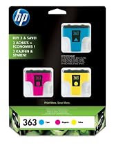 HP Original 363 Ink Cartridges 3 Pack (Cyan/Yellow/Magenta)