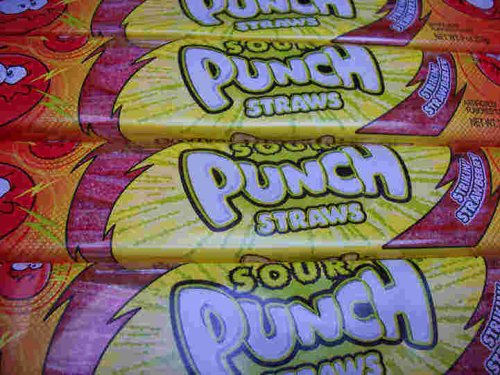 Candy Sour Punch Straws,Blue Raspberry, 24 Packs per unit by Candy Zone
