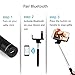 InnoGear® Selfie Stick with Bluetooth Remote Button Shutter Extendable Self Portraits Pole Handheld Monopod for Samsung Galaxy Note 3 2 S5 S4 S3 iPhone 6 6 Plus 5 5S 5C 4 4S (Black)