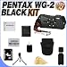 Pentax Optio WG-2 Adventure Series 16 MP Waterproof Digital Camera with 5 X Optical Zoom (Black) W/4GB SDHC Memory Card + Extra LI50B Extended Life Battery + Deluxe Case w/Strap + USB Card Reader + Memory Card Reader + Accessory Saver Bundle!