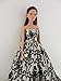 Brilliant White Gown with Black Velvet Accents on the Lace Made to Fit the Barbie Doll