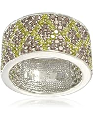 Sterling Silver 200 Pieces Round Shaped Color Cubic Zirconia Band Ring, Size 7