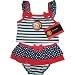 Manchester United Football Club Baby Girls Stripe Tankini (Blue/White and Red,3 to 6 months)
