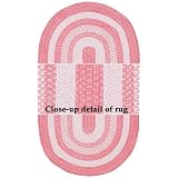 Pink Gingham Braided Chenille Rug 27 x 48