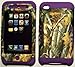 Camo 2 Oak Tree on Purple Silicone Skin for Apple ipod Touch iTouch 4G 4 Hybrid 2 in 1 Rubber Cover Hard Case