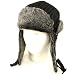 Pinstripe Wool Faux Fur Trooper Ski Hat Cap Black with White L/XL